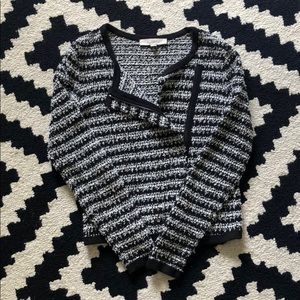 Classic black and white tweed cardigan